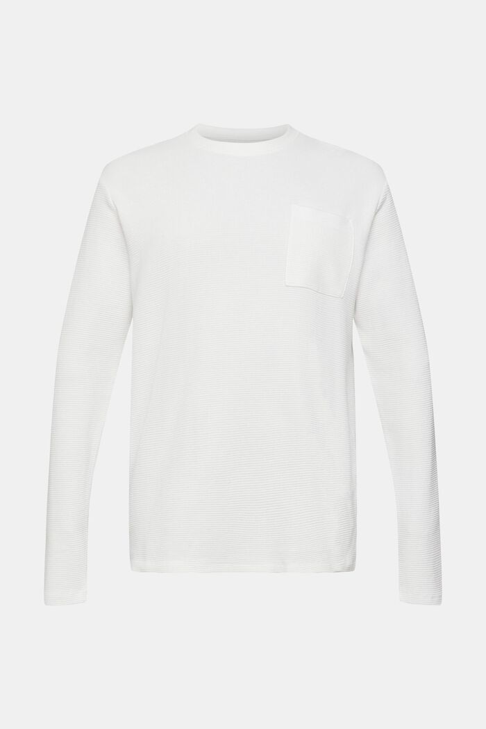 Texturiertes Longsleeve, OFF WHITE, detail image number 6