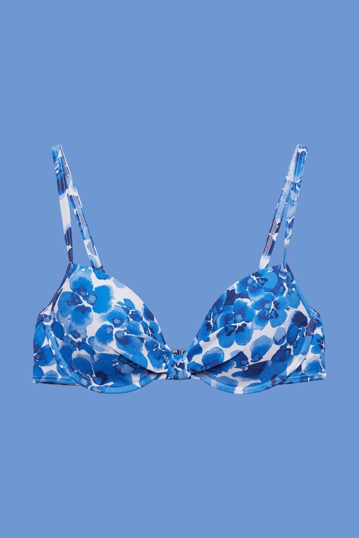 Recycelt: Wattiertes Bügel-Bikinitop, BLUE, detail image number 4