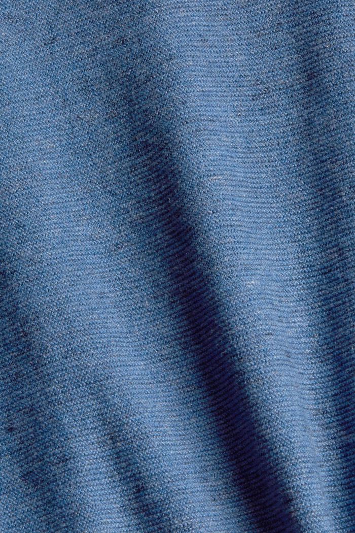 Mit Leinen: melierter Pullover, BLUE, detail image number 4