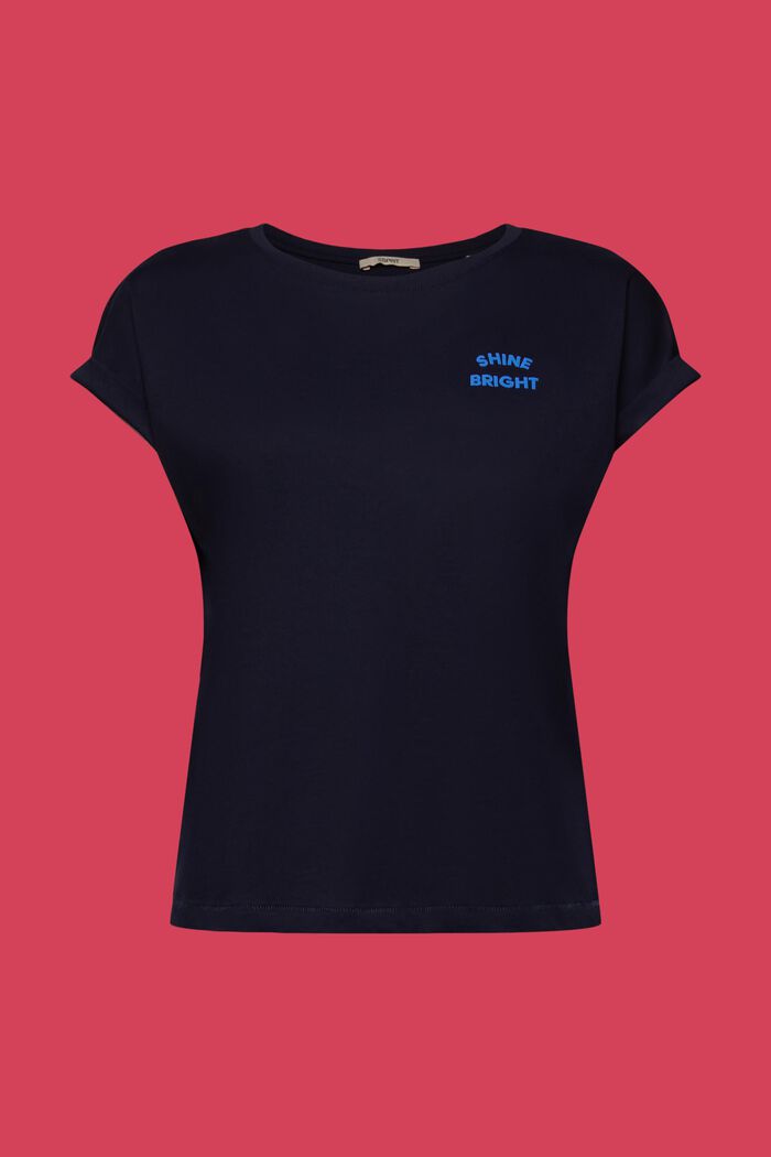 T-Shirt mit Mini-Print, 100 % Baumwolle, NAVY, detail image number 6