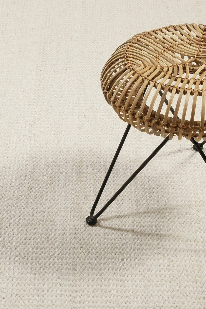 Handgewebter Teppich aus Woll-Mix, CREAM BEIGE, detail image number 6