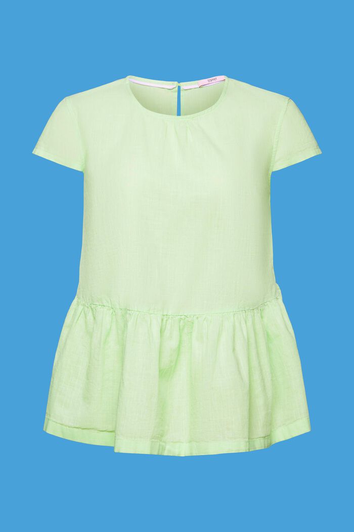 Bluse aus nachhaltiger Baumwolle mit kurzen Ärmeln, CITRUS GREEN, detail image number 6