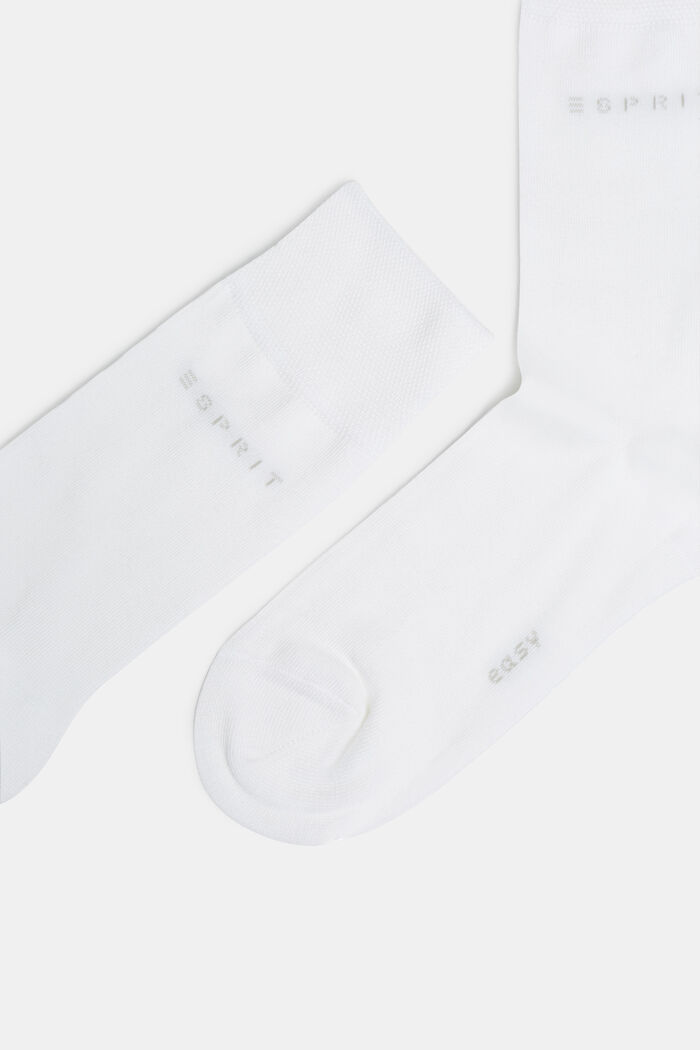 2er-Pack Socken mit Softbund, Bio-Baumwoll-Mix, WHITE, detail image number 1