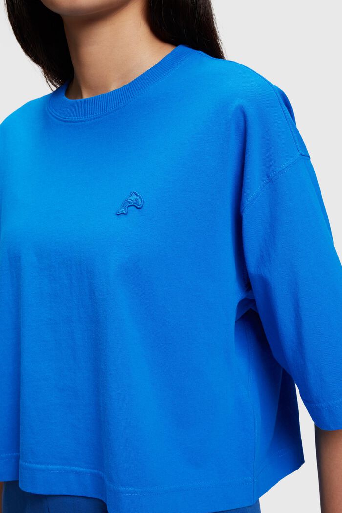 Cropped T-Shirt mit Delfin-Patch, BLUE, detail image number 2