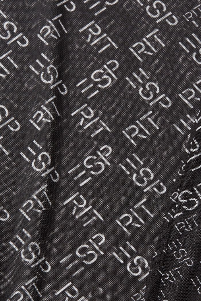 Langarmshirt aus Mesh mit Logo, BLACK, detail image number 5
