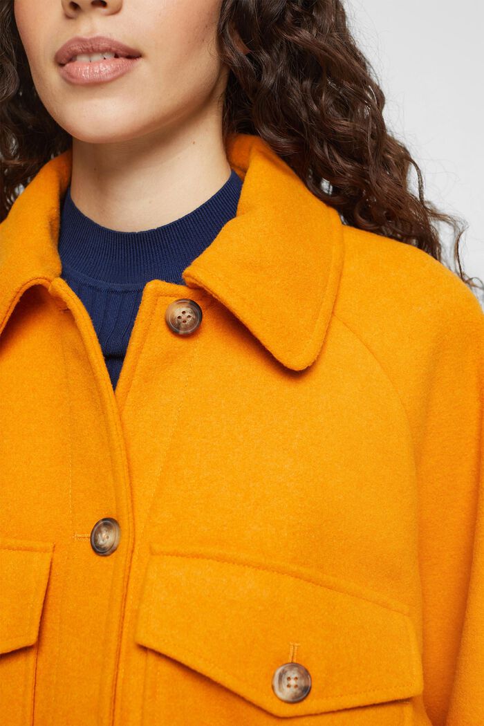 Jacket aus Wollmix, HONEY YELLOW, detail image number 2