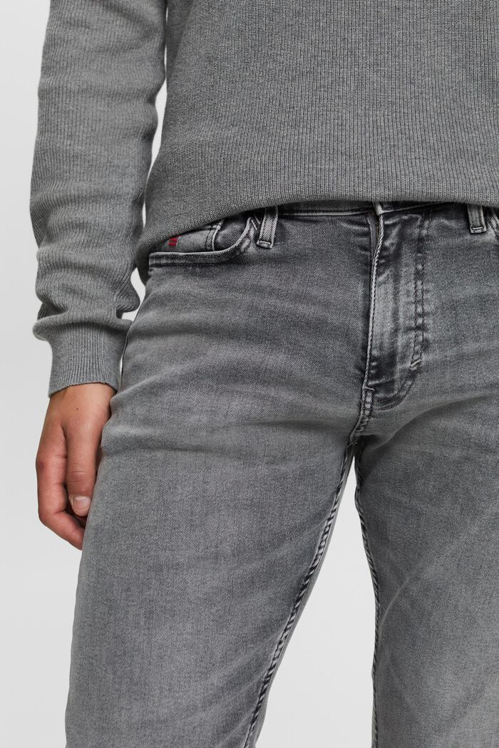 Jeans mit schmaler Passform und mittelhohem Bund, GREY LIGHT WASHED, detail image number 2