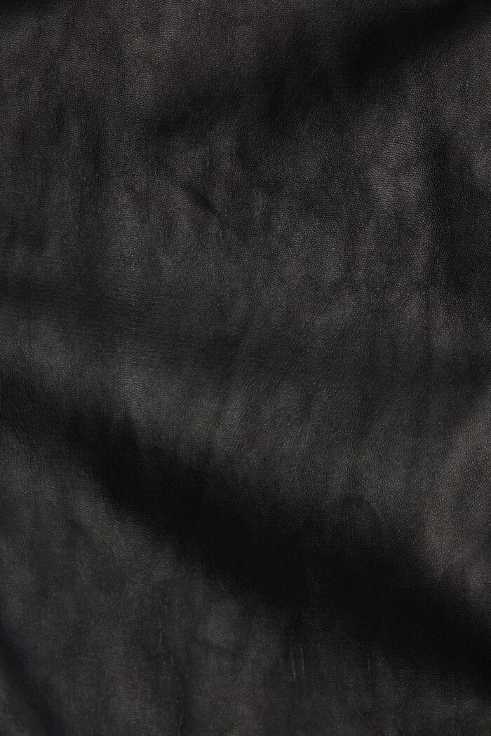 Ungefütterter Blazer in Lederoptik, BLACK, detail image number 4