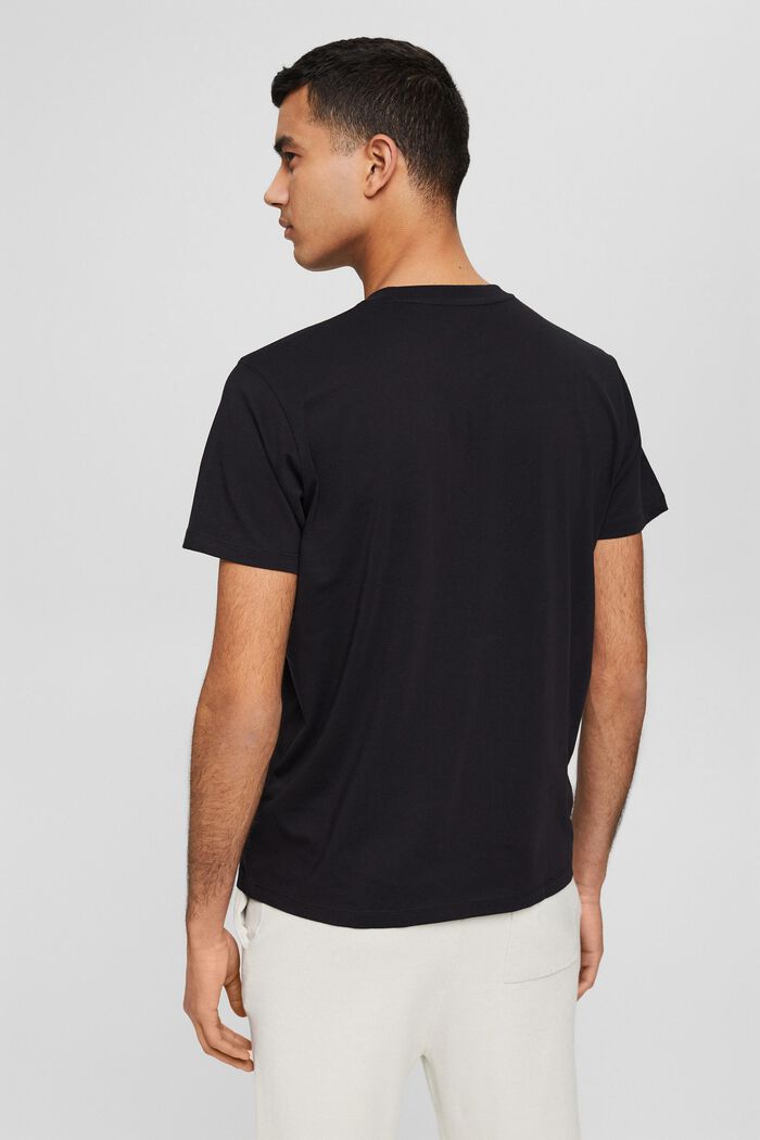 Jersey-T-Shirt mit Logo, 100% Baumwolle, BLACK, detail image number 3