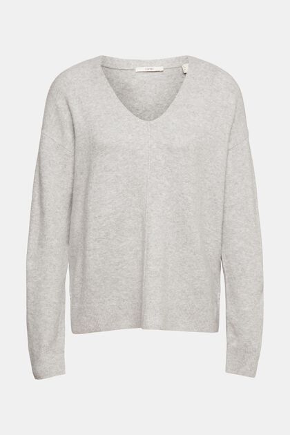 Mit Wolle: flauschiger Pullover, LIGHT GREY 3, overview