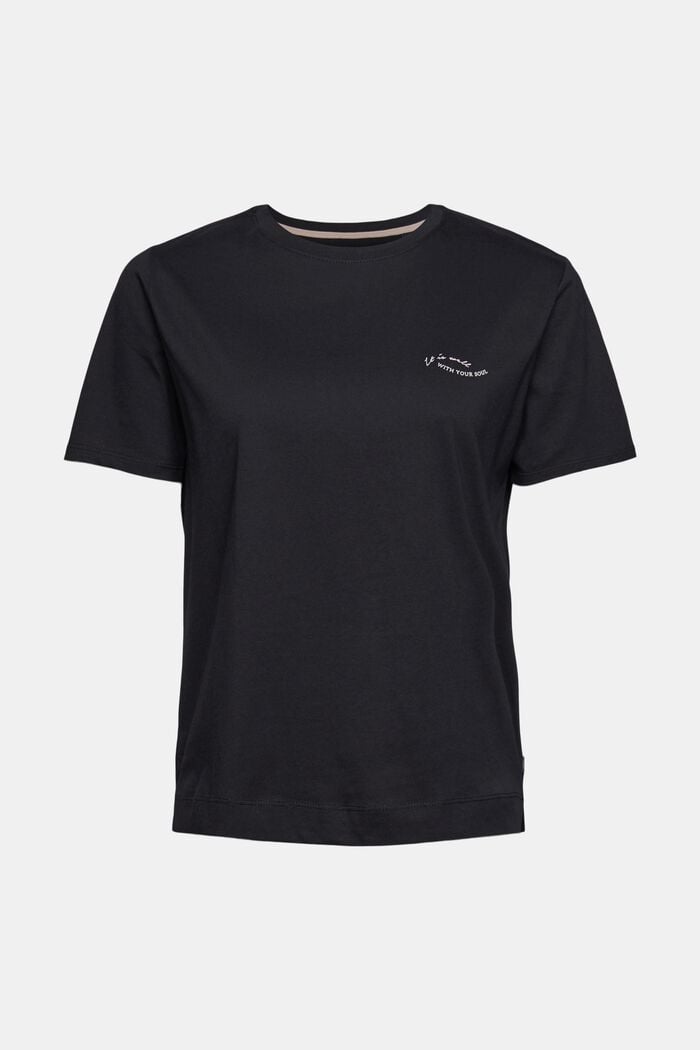 T-Shirt mit kleinem Print, Bio-Baumwolle, BLACK, detail image number 5