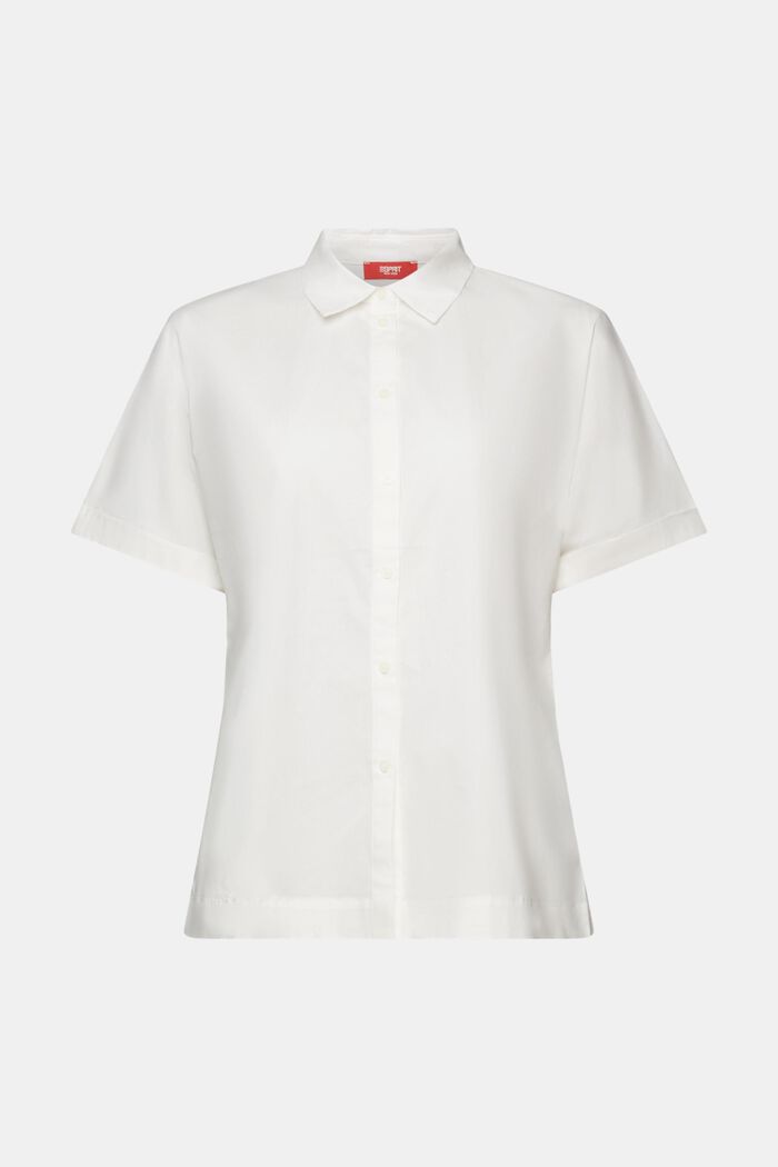 Kurzärmliges Hemd aus Baumwoll-Popeline, OFF WHITE, detail image number 8