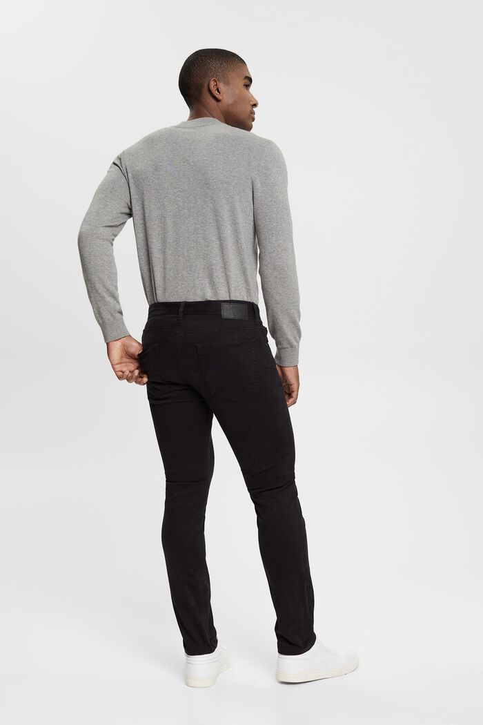 Slim-Fit-Hose aus organischer Baumwolle, BLACK, detail image number 3