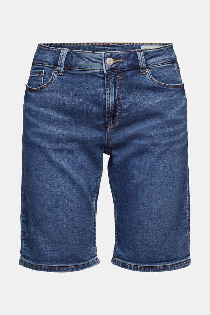 Jeans-Shorts aus Bio-Baumwoll-Mix, BLUE MEDIUM WASHED, detail image number 6