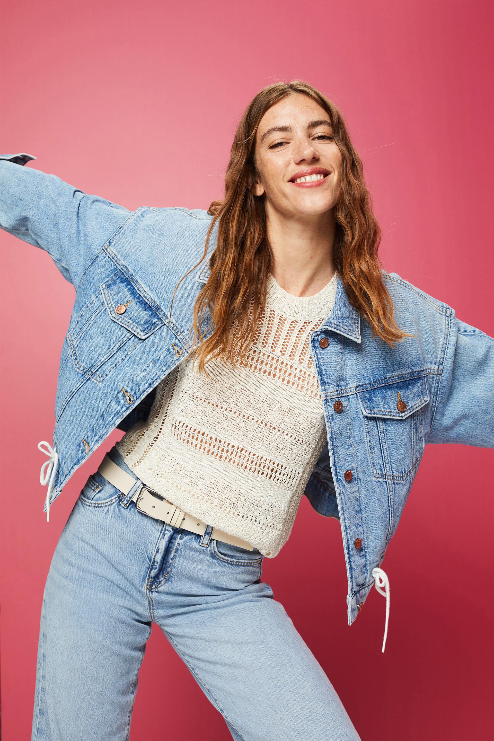 ESPRIT - Oversized Jeansjacke in leichter Waschung in unserem Online Shop