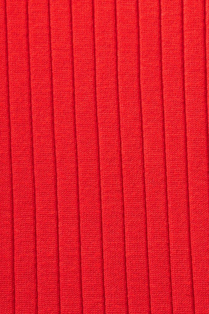 Rippstrickkleid mit plissierten Details, RED, detail image number 6