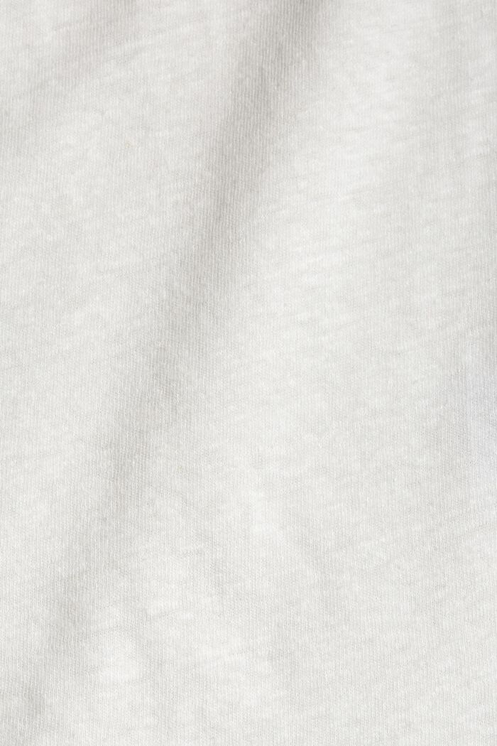 Mit Leinen: T-Shirt mit V-Ausschnitt, OFF WHITE, detail image number 3