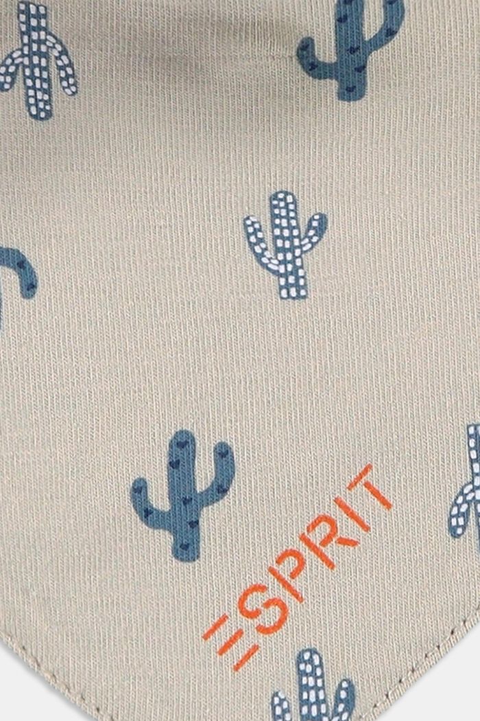 Halstuch mit Kaktus-Motiven, 100% Bio-Baumwolle, SILVER, detail image number 1