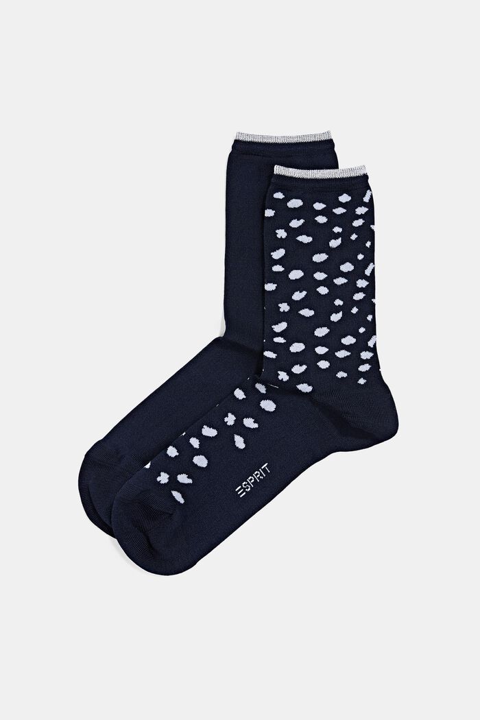 2er-Pack Socken aus Bio-Baumwollmix, MARINE, detail image number 0