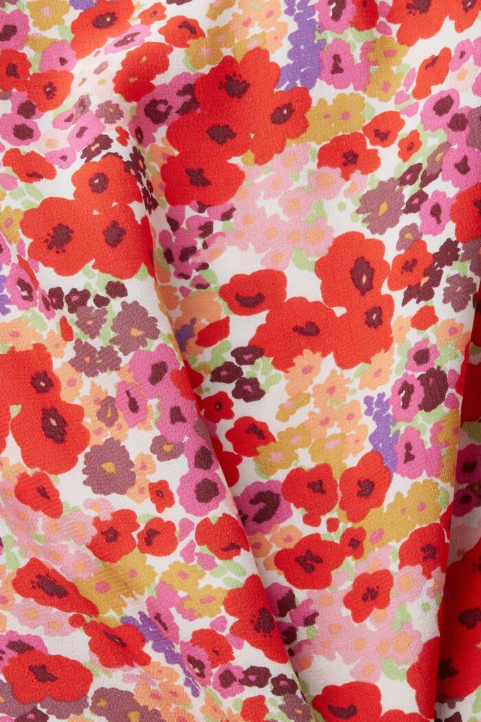 Florale Bluse mit V-Ausschnitt, OFF WHITE, detail image number 4