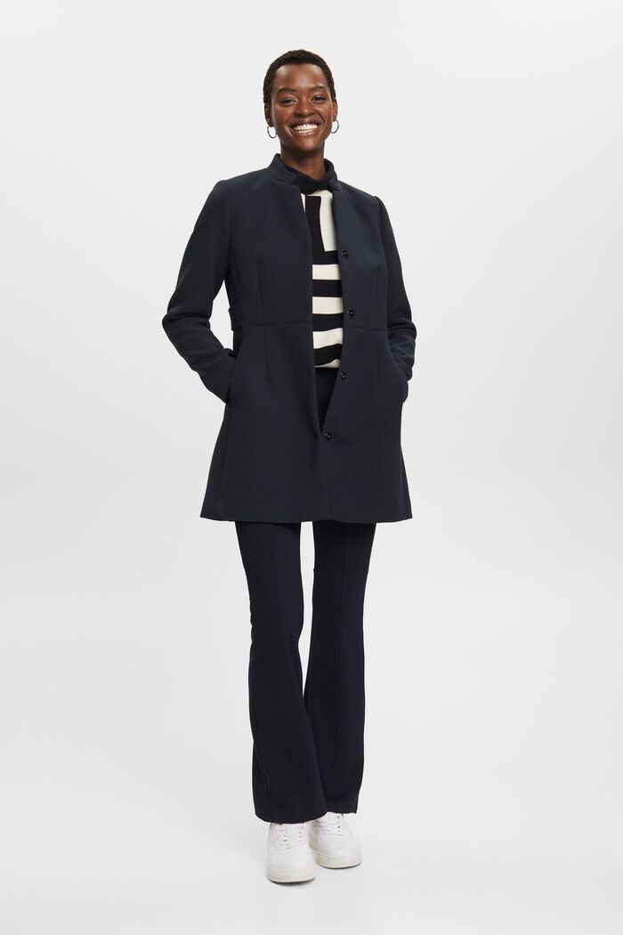 Taillierter Mantel mit umgekehrtem Reverskragen, BLACK, detail image number 5