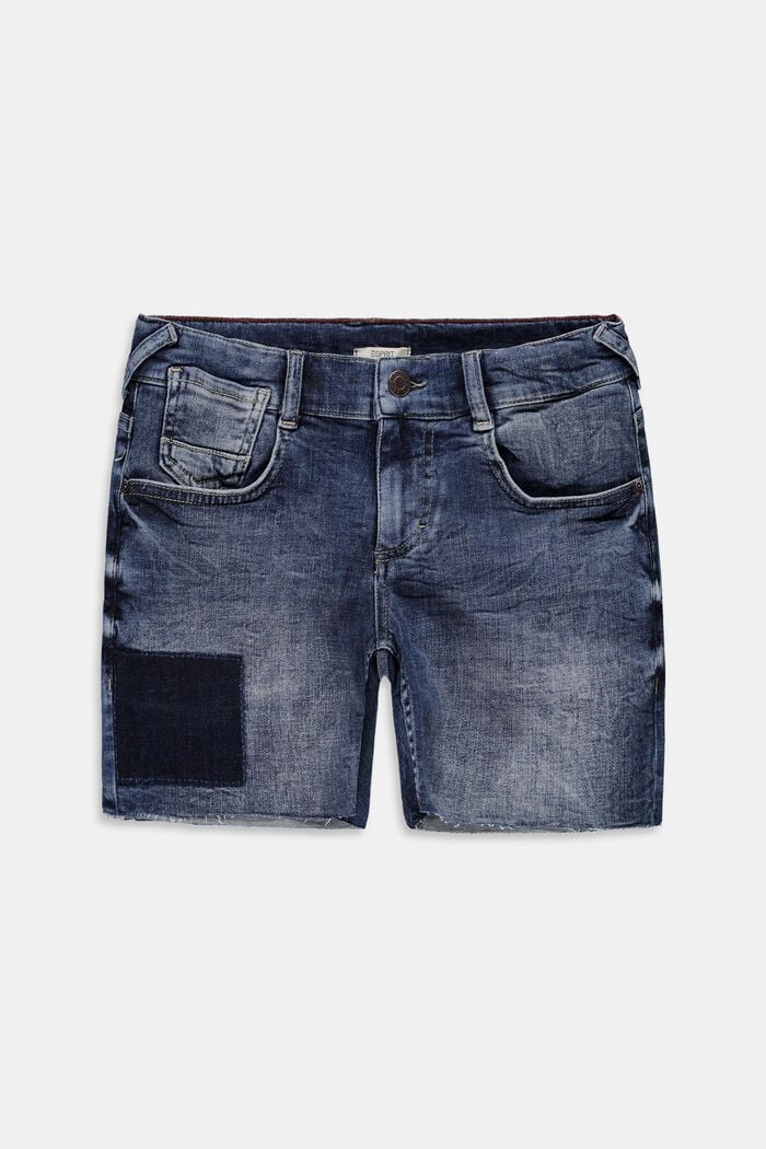 Jeans-Shorts im Used-Look mit Verstellbund
