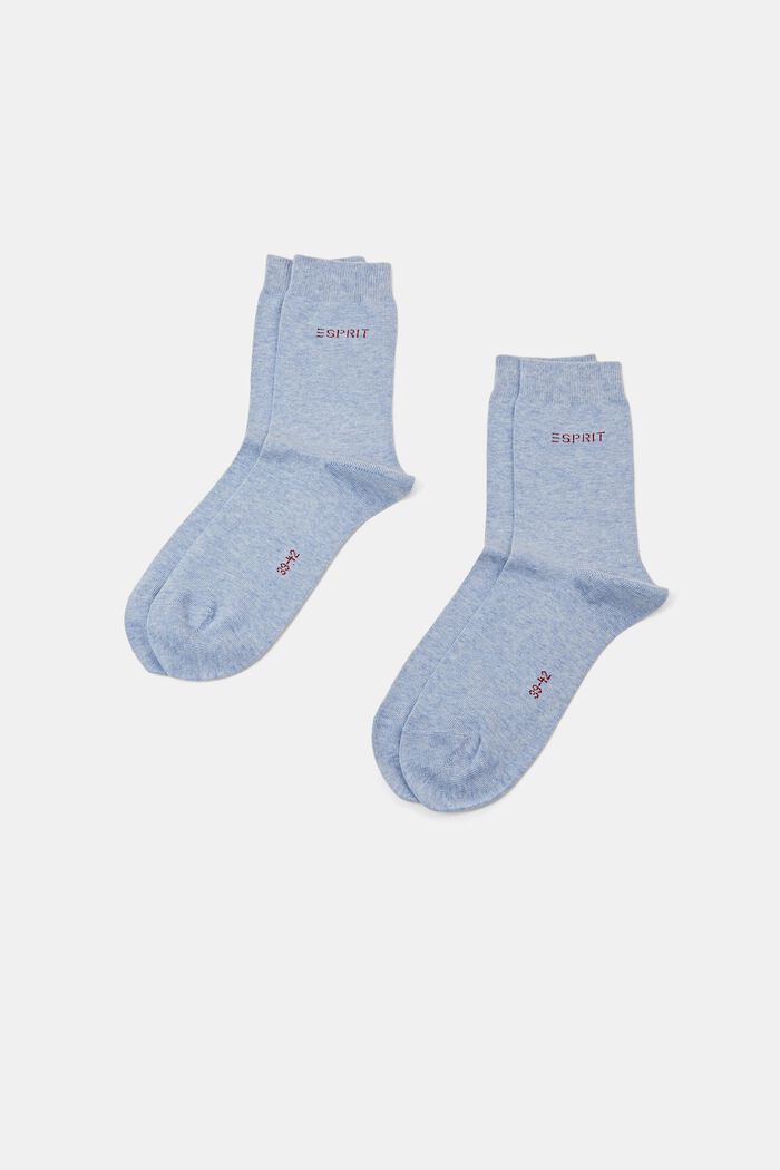 Socken im Doppelpack mit eingestricktem Logo, Bio-Baumwolle, JEANS, detail image number 0