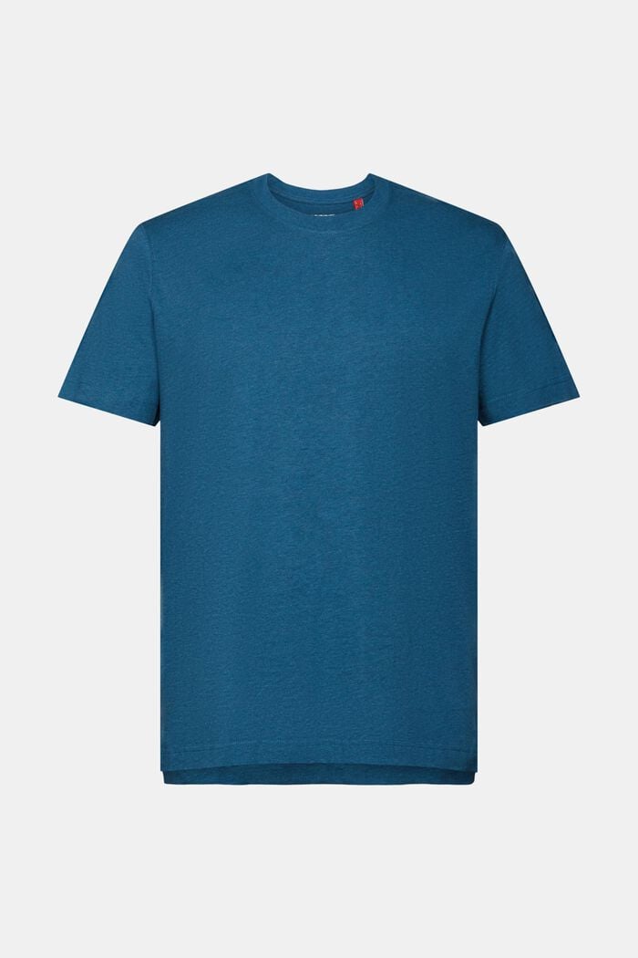 Rundhals-T-Shirt, 100 % Baumwolle, GREY BLUE, detail image number 5