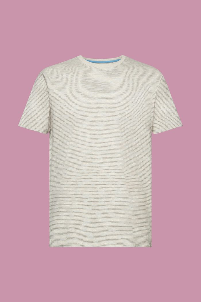 Meliertes T-Shirt mit feinen Streifen, OFF WHITE, detail image number 7