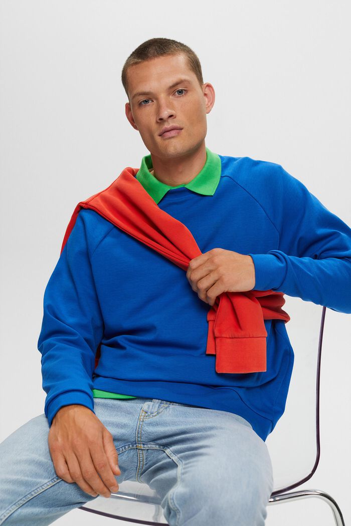 Klassisches Sweatshirt, Baumwollmix, BRIGHT BLUE, detail image number 4