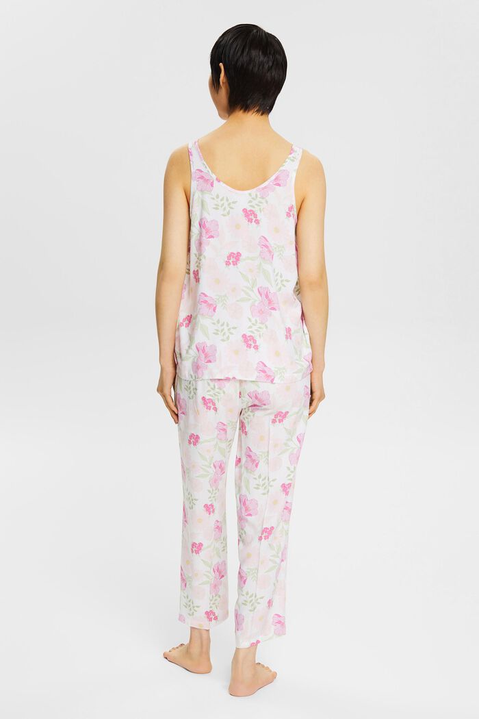 Floral gemusterter Pyjama, LENZING™ ECOVERO™, WHITE, detail image number 2