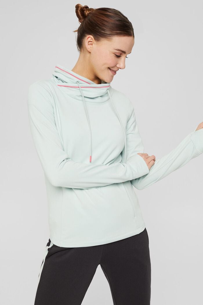 Recycelt: Active-Sweatshirt mit E-Dry, PASTEL GREEN, overview