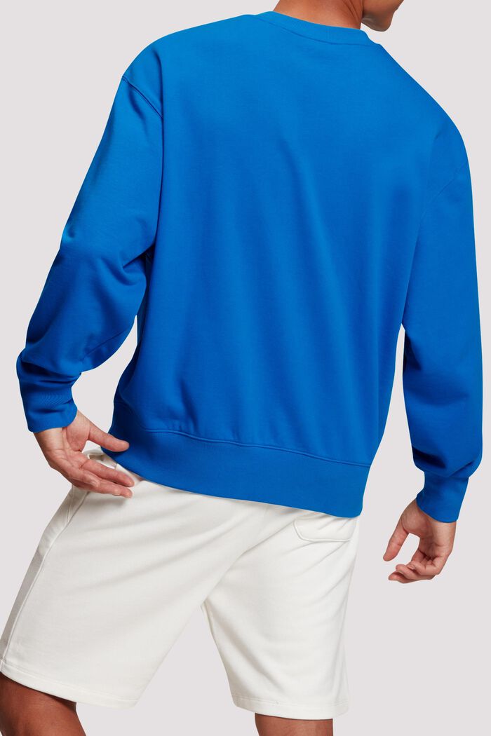 Sweatshirt mit beflocktem Logo-Aufnäher, BRIGHT BLUE, detail image number 2