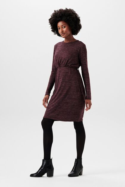 Mehrfarbiges Kleid mit Stillfunktion, PLUM BROWN, overview
