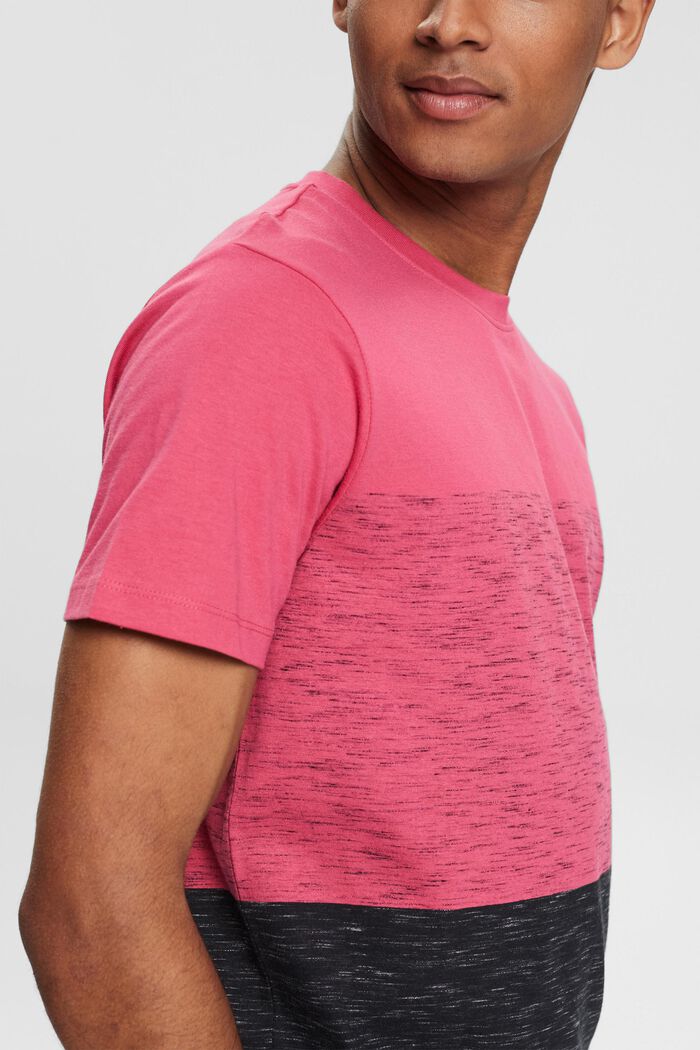 Jersey-T-Shirt mit melierten Akzenten, DARK PINK, detail image number 1