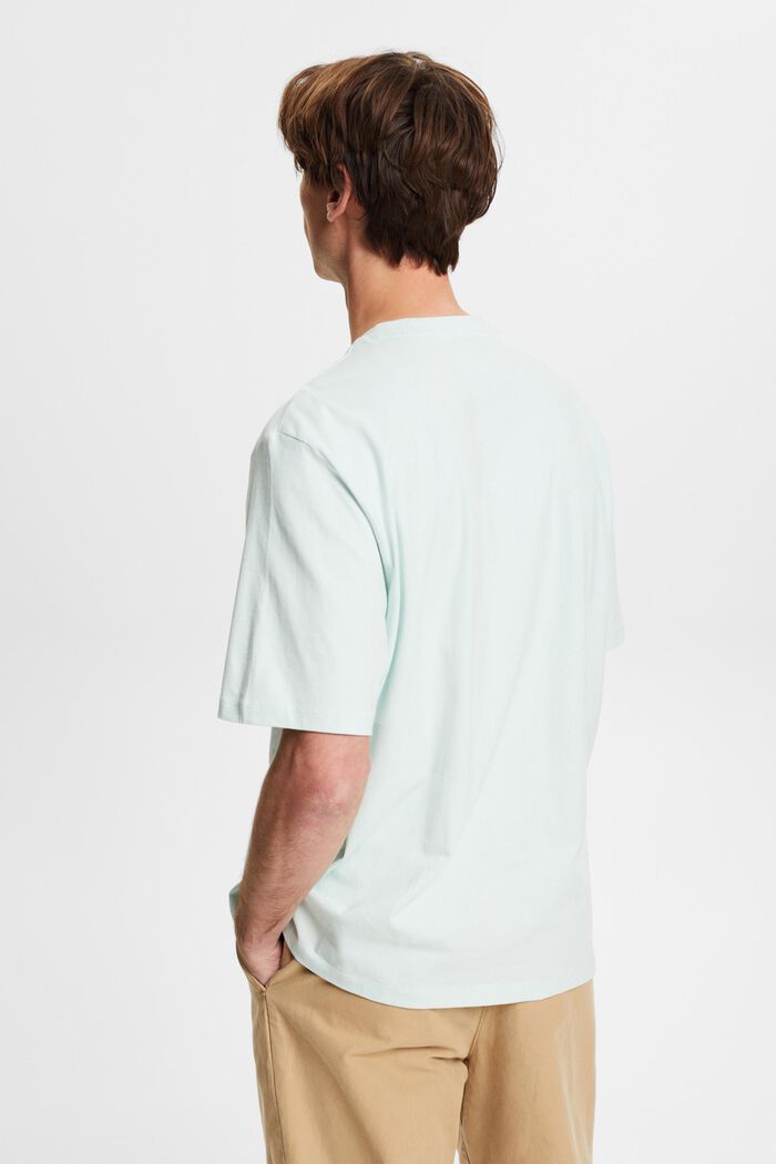Baumwoll-T-Shirt mit Rundhalsausschnitt, LIGHT AQUA GREEN, detail image number 3