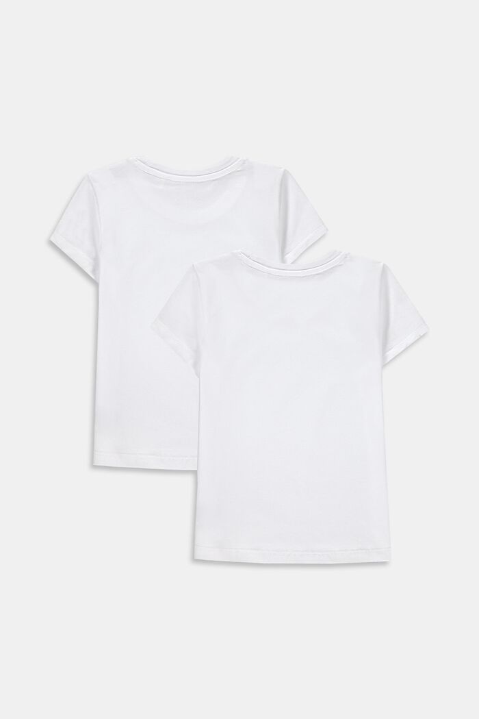 2er-Pack T-Shirts aus Baumwoll-Stretch, WHITE, detail image number 1