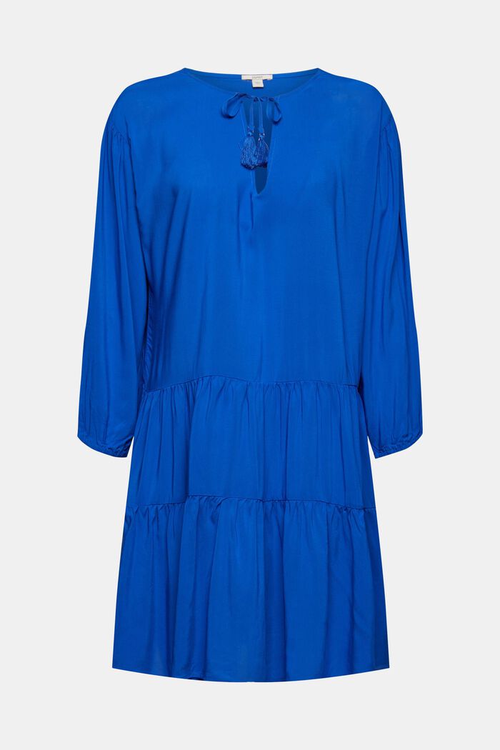 Kleid mit Tasseln, LENZING™ ECOVERO™, BRIGHT BLUE, overview