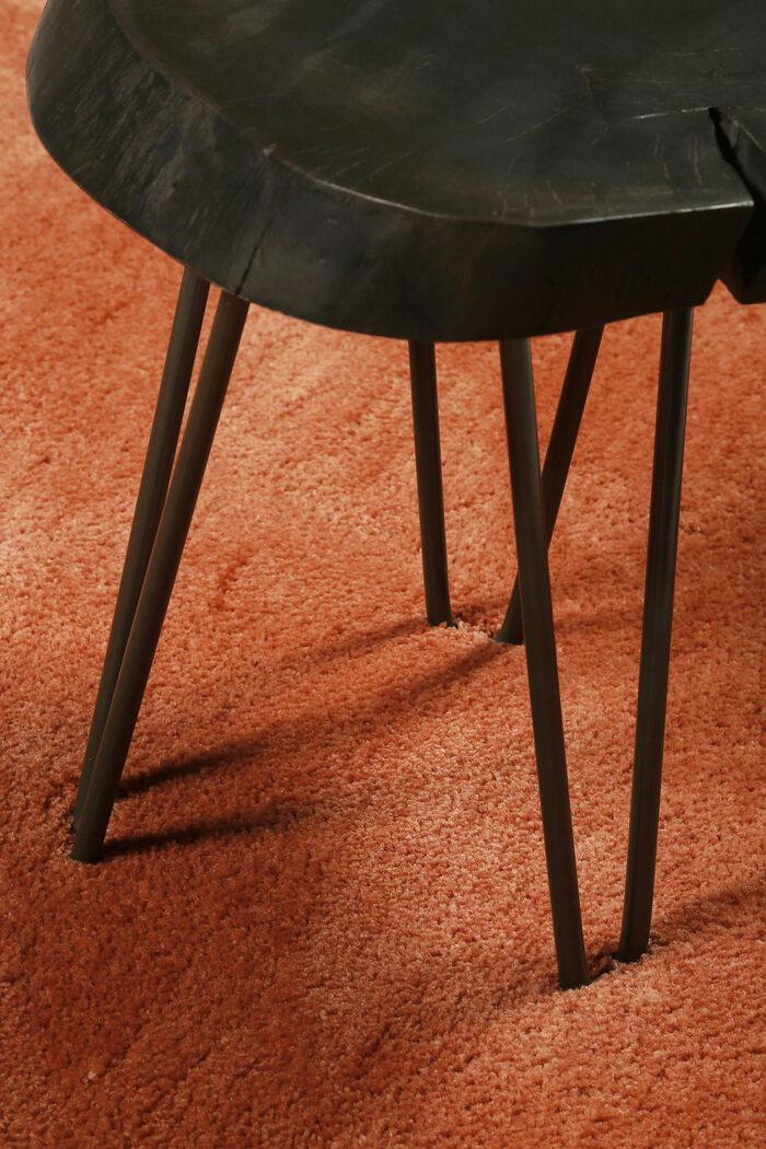 Hochflor-Teppich im unifarbenen Design, TOFFEE, detail image number 1