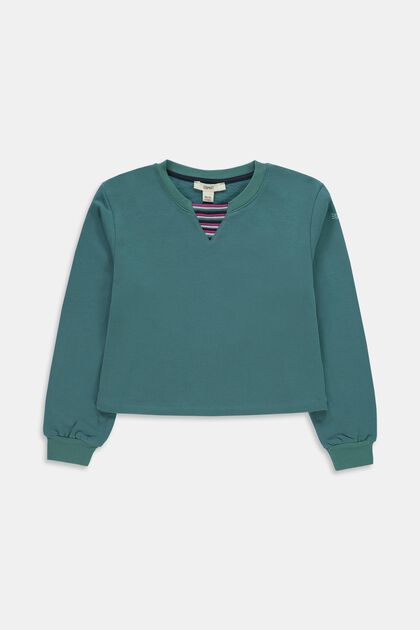 Sweatshirt aus Baumwolle, TEAL GREEN, overview