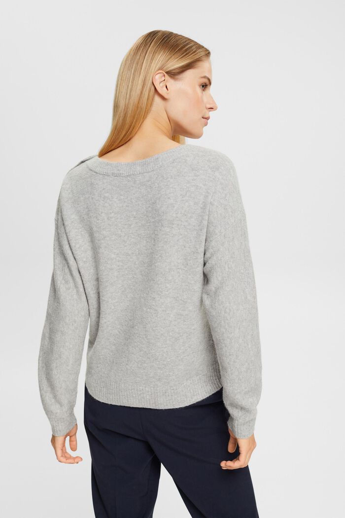 Mit Wolle: gestreifter Pullover, LIGHT GREY, detail image number 3