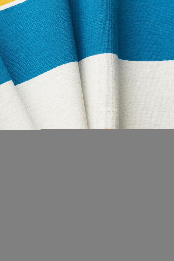 Jersey-T-Shirt mit Streifenmuster, TEAL BLUE, detail image number 5