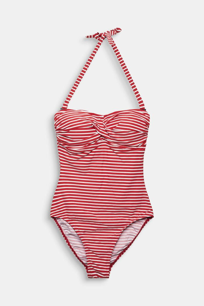 Recycelt: Badeanzug mit abnehmbaren Trägern, RED, detail image number 0