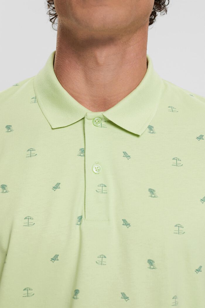 Jersey-Poloshirt mit Print, LIGHT GREEN, detail image number 2