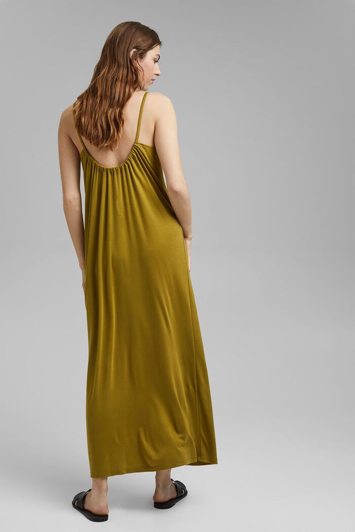 Aus TENCEL™: Jerseykleid mit Rückenausschnitt, OLIVE, detail image number 2