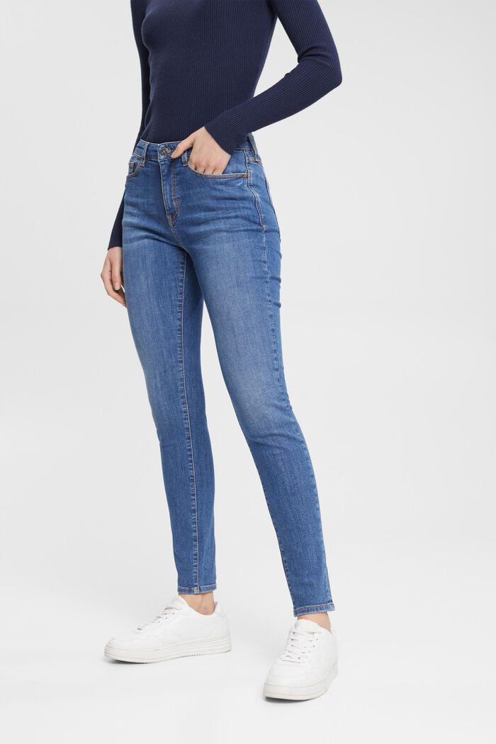 Skinny-Jeans aus nachhaltiger Baumwolle, BLUE MEDIUM WASHED, detail image number 0