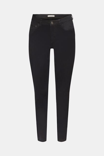 Skinny Fit Hose mit mittlerer Bundhöhe, BLACK, overview