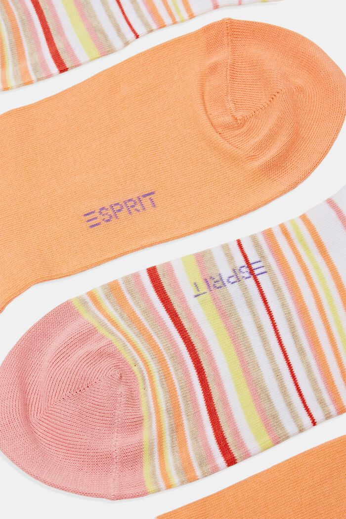2er-Set Socken aus Bio-Baumwolle, ORANGE/WHITE, detail image number 1