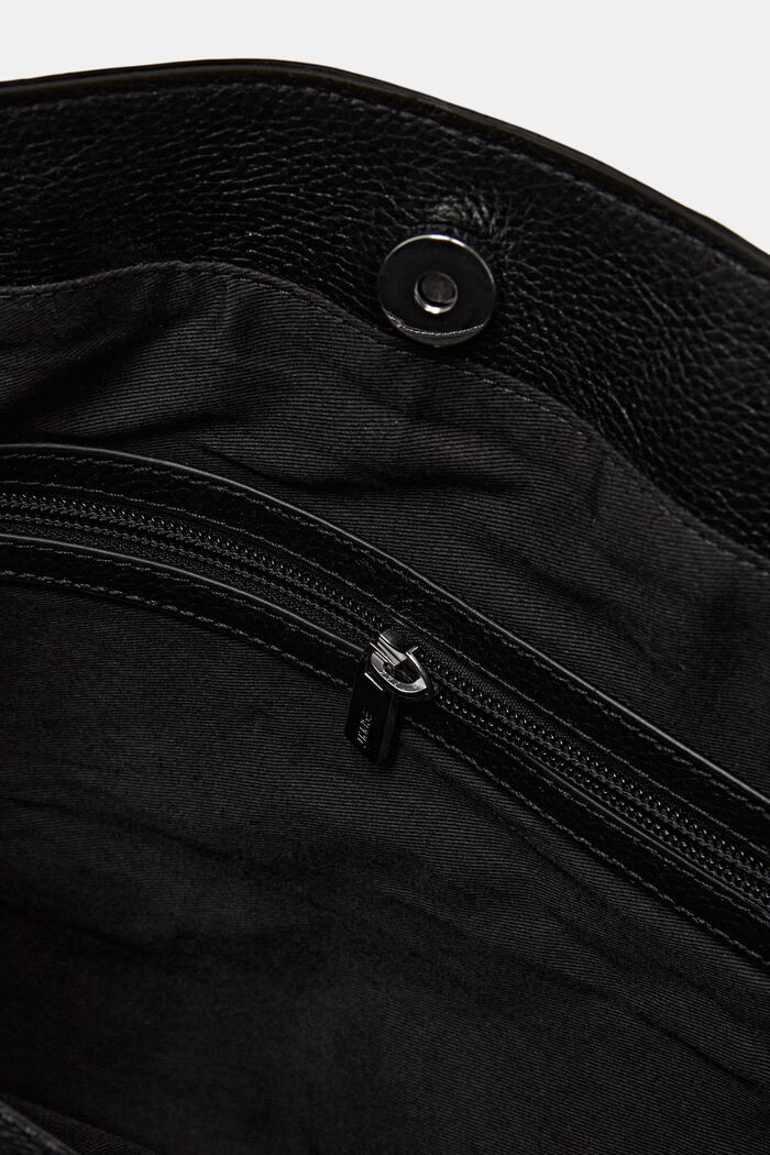 Tote Bag aus Leder, BLACK, detail image number 3