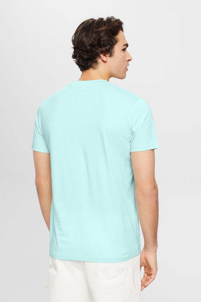 Jersey-T-Shirt mit Rundhalsausschnitt, LIGHT AQUA GREEN, detail image number 3